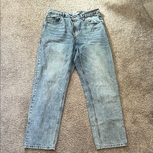 Princess Polly Light Blue Straight Jeans